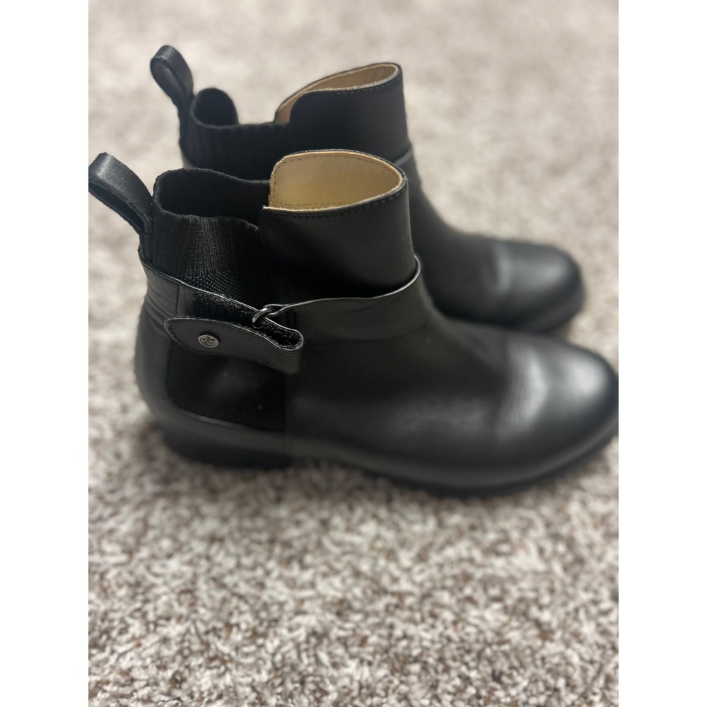 Spenco Black Ankle Boots Strap Detail Chelsea Booties Women's  10D